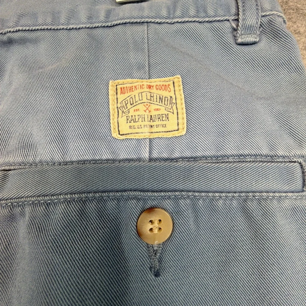 Vintage Polo Ralph Lauren Blue Pants 32x34 (Fits 31x33) Double Pleated Baggy 90s